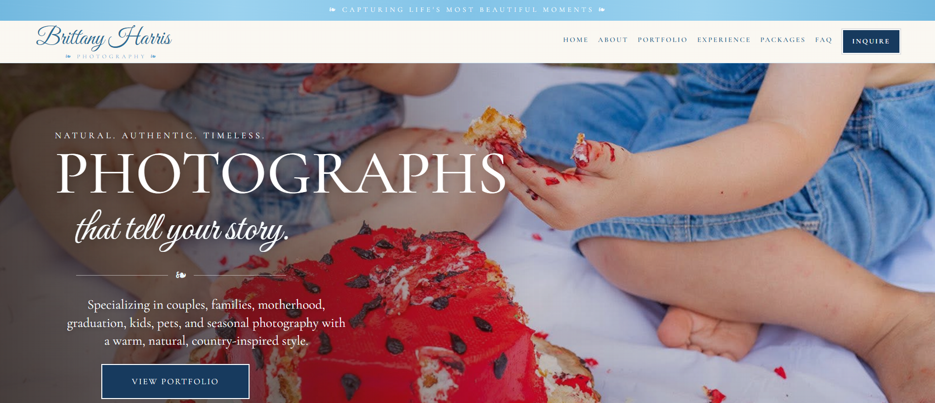 Brittany Harris Photography website