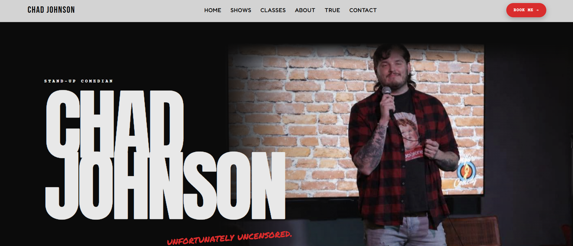 C Johnson stand-up comedian website dashboard